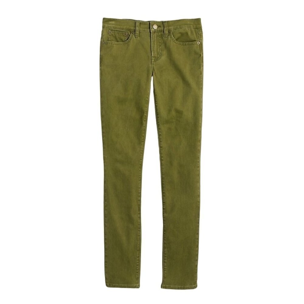 NWT J Crew Women's‎ Mid Rise Olive Green Skinny Jean Size 35